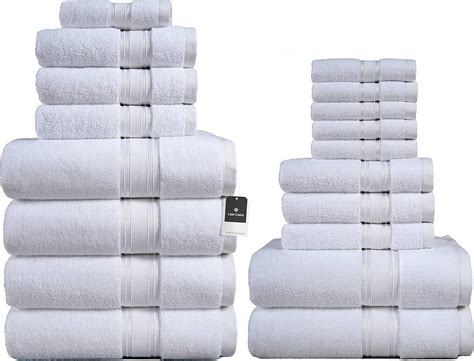 Amazon.com: LANE LINEN Luxury Cotton Bathroom Towel Set - 100% Cotton, Zero Twist, Quick Dry ...