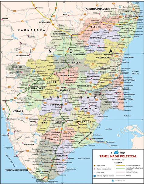 Tamil Nadu Travel Map - MapSof.net