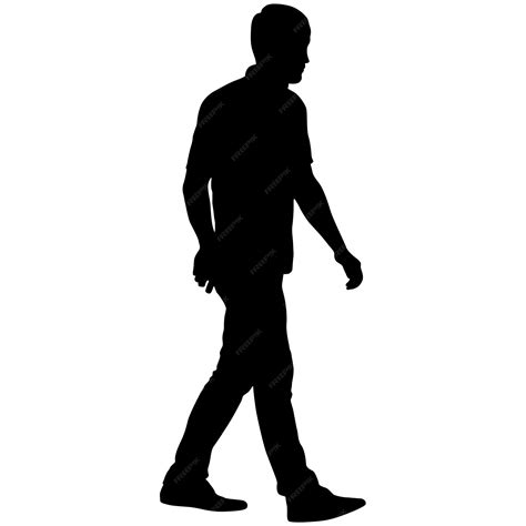 Premium Vector | Silhouette of a walking man on a white background