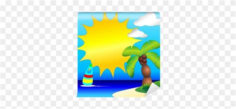 Palm Tree On Tropical Beach Clip Art-spiaggia Tropicale - Clip Art - Free Transparent PNG ...