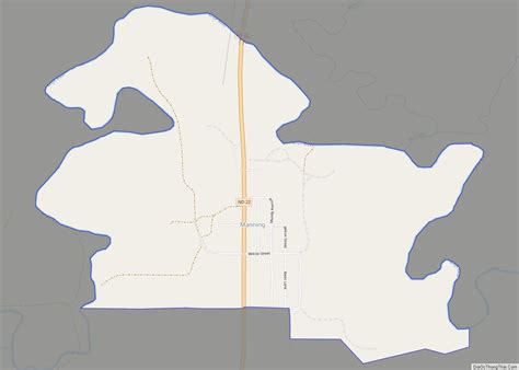 Map of Manning CDP, North Dakota