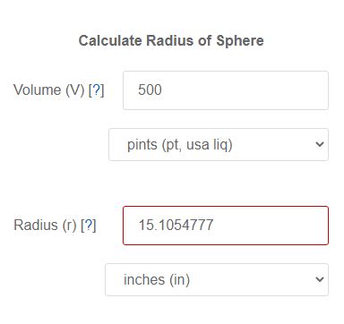 Volume to Radius of Sphere Calculator