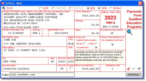 1099-Q Software : Software to Create, Print and E-File Form 1099-Q