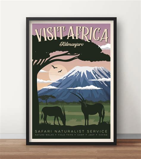 Africa Vintage Travel Poster, Africa Travel Poster, Kilimanjaro ...