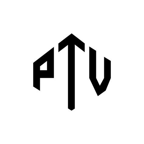 PTV letter logo design with polygon shape. PTV polygon and cube shape ...