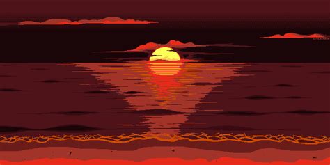 Red Dark Pixel Art Sunset 8k, HD Artist, 4k Wallpapers, Images, Backgrounds, Photos and Pictures