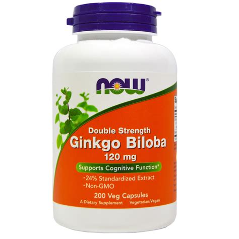 Now Foods Ginkgo Biloba Double Strength 120 mg 200 Veg Capsules GMP Quality | eBay