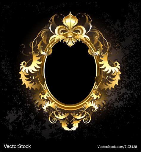 Oval gold frame Royalty Free Vector Image - VectorStock