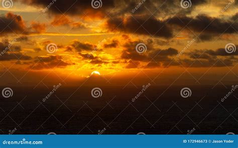 A Dramatic Sunrise Over the Pacific Ocean Stock Image - Image of ...