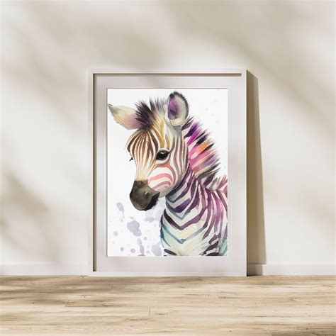 Watercolor Baby Zebra Printable ART Baby Zebra Print Instant - Etsy