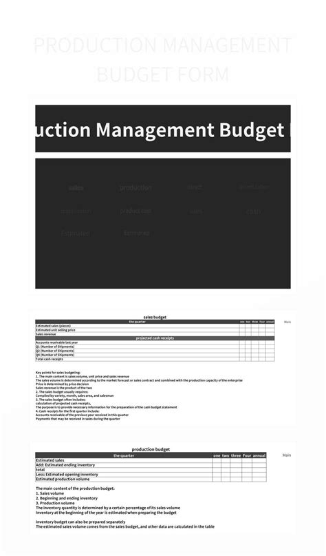 Free Production Management Templates For Google Sheets And Microsoft Excel - Slidesdocs