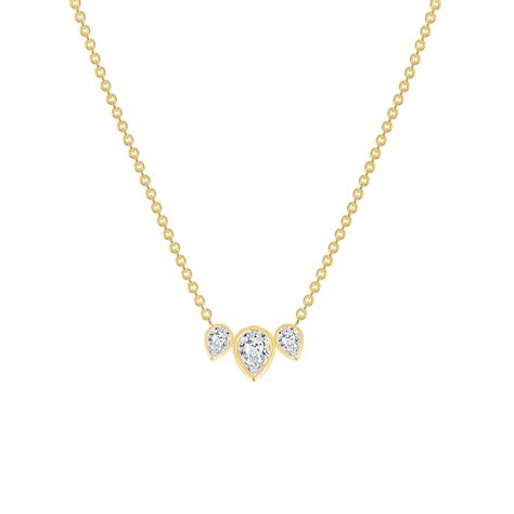 0.20ct Pear Shape Diamond Necklace 14K Gold