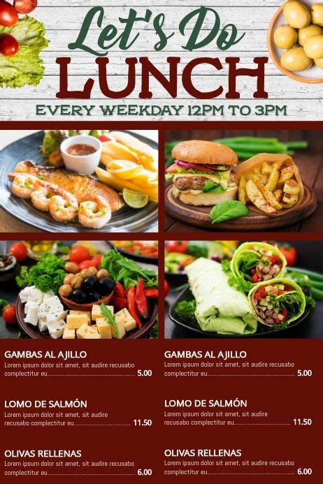 Lunch Special Poster Template | Lunch specials, Menu design template, Menu template