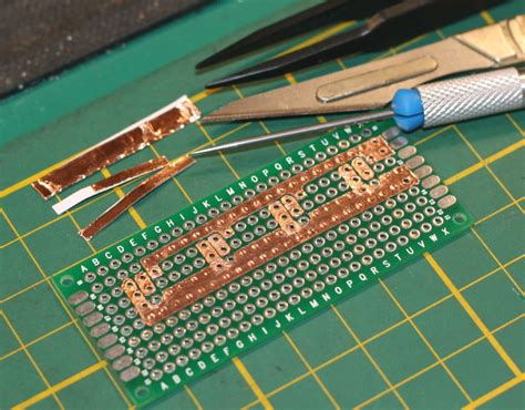 PCB fabrication with copper tape + matrix board | All About Circuits