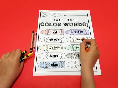 Free Color Words Printables - The Kindergarten Connection