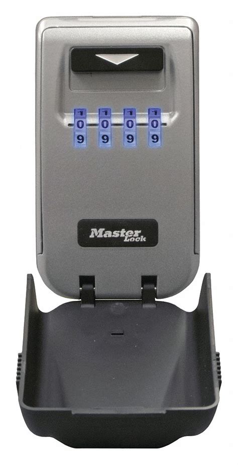 MASTER LOCK 1-63/64" x 2-5/8" x 4-31/32 Security Safe, Black/Gray; Holds Multiple Keys, Access ...