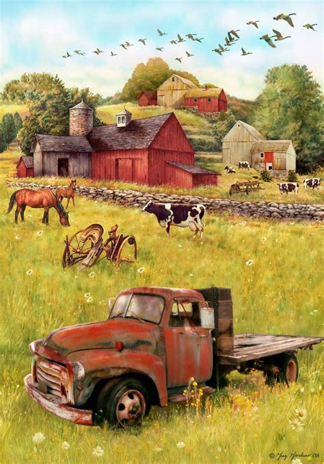 Pin by Karen Alm on Farm and Country | Farm scene painting, Farm paintings, Farm pictures