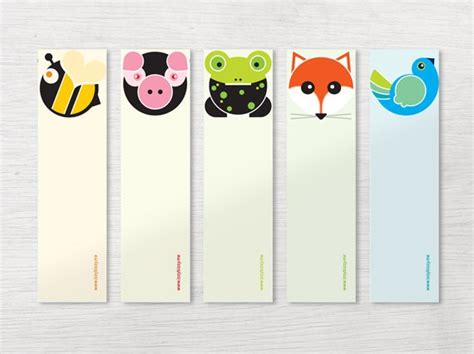 Items similar to Printable Animals bookmark set (5 pieces) - Digital ...