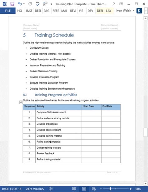 Training Plan templates – Templates, Forms, Checklists for MS Office and Apple iWork