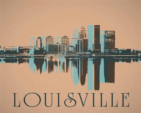 Louisville Pop Art Skyline Painting by Dan Sproul