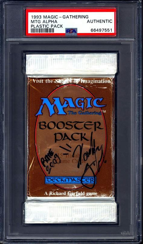 Magic the Gathering Alpha Booster Pack PSA Authenticated Signed Rome 2009 by Creator Richard ...