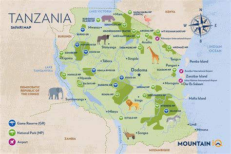 Tanzania Safari Map – With The 9 Best Parks