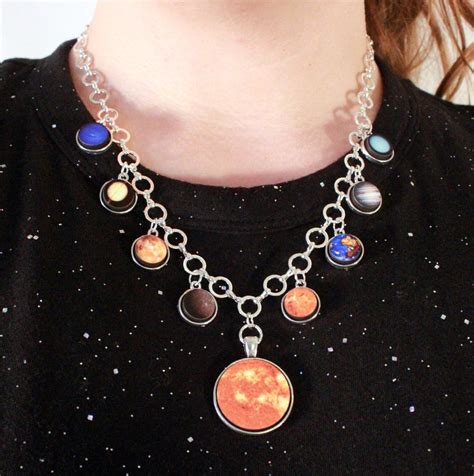 Solar System Necklace Jewelry Space Science Planet Necklace