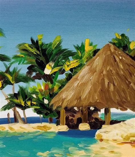 Hawaii Beach Painting Canvas Original Art Tropical Hawaii Art | Etsy