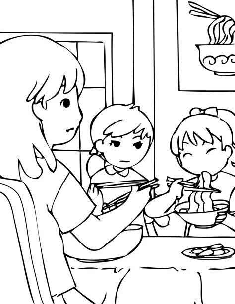 South Korean Family - Coloring Pages