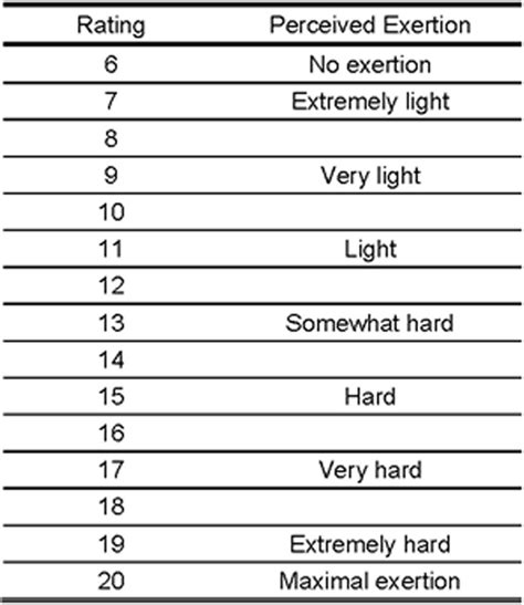 Borg Rpe Scale Definition