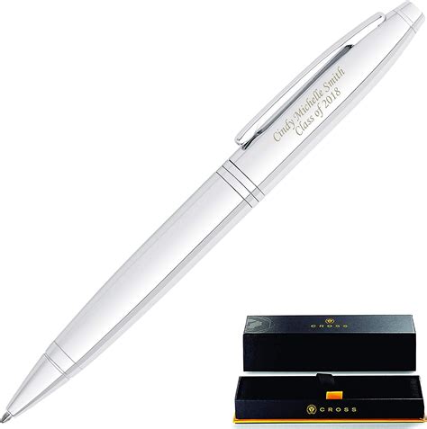 Personalized Cross Pen | Engraved Cross Calais Ballpoint Pen - Chrome. 2 Lines of Engraving ...