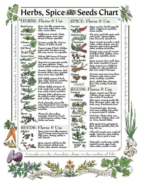 Digital Download: Herbs, Spice & Seeds Chart for Kitchen - Etsy | Magic ...