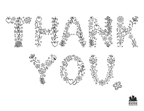 Flower Thank You Coloring Page Download Printable PDF | Templateroller