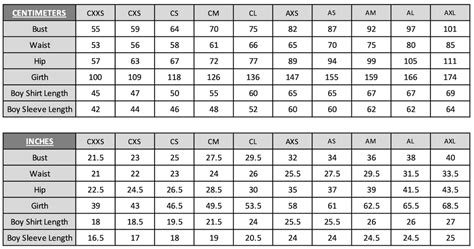 Size Chart - Stage Boutique