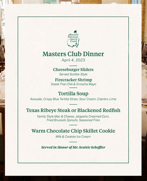 Masters Champions Dinner | Red Clay Soul