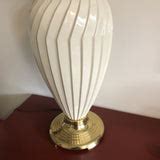 1970s Brass and White Ceramic Reticulated Lamp - FREE SHIPPING! – Fig House Vintage