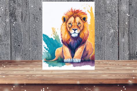 Watercolor Lion Painting Graphic by Kanay Lal · Creative Fabrica