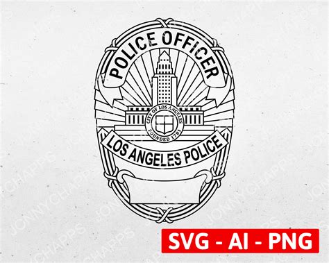 LAPD Police Officer Badge Simplified Los Angeles California | Etsy