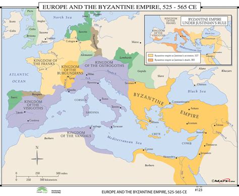 World History Wall Maps - Europe & Byzantine Empire Byzantine Empire ...