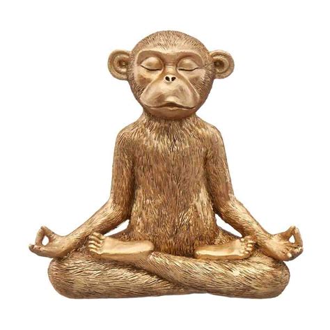 Polyresin Meditating Monkey Figurine Decor