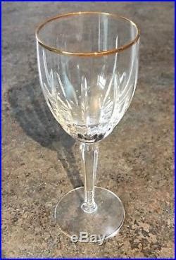 SET of EIGHT Lenox crystal pattern-cut gold-rim wine glasses | Crystal ...