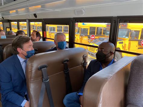 U.S. Sen Warnock Tours Blue Bird School Bus Plant in Georgia - School ...