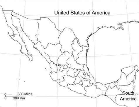 Mexico blank map - Mexico map blank (Central America - Americas)