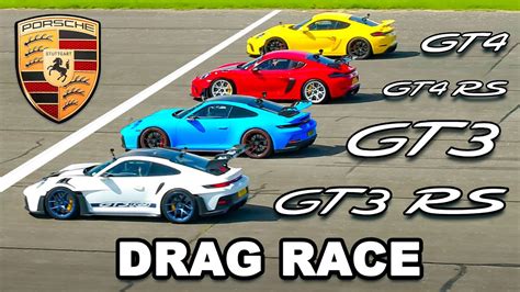 Porsche 911 GT3 RS v GT4 RS v GT3 v GT4: DRAG RACE