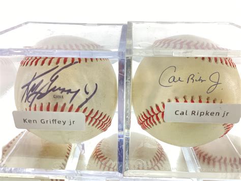 Lot - (5) MLB Player Autographed Baseballs In Cases