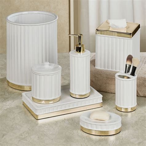 White Ceramic Bathroom Canisters With Tray / Home Garden Ceramic ...