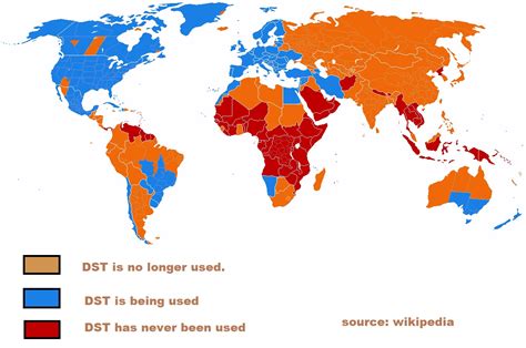 countries-using-daylight-savings-time-DST - Daylight Saving Time