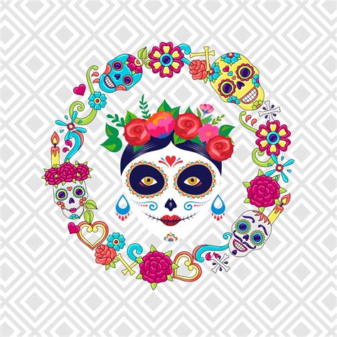 Catrina Sugar Skull Png, Catrina Png, Floral Skull Png, Sugar Skull Clip Art, Day of the Dead ...