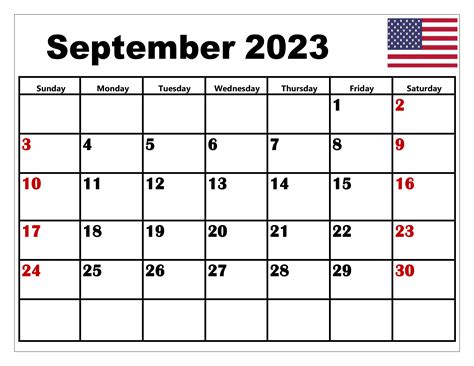 September 2023 Calendar Printable Pdf