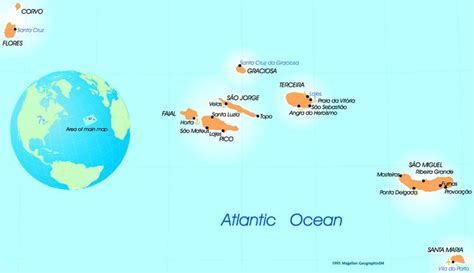 map Azores | Azores, Atlantic ocean, Sao jorge